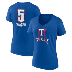 Corey Seager Texas Rangers Women's Fastball Player Name & Number V-Neck T-Shirt Online