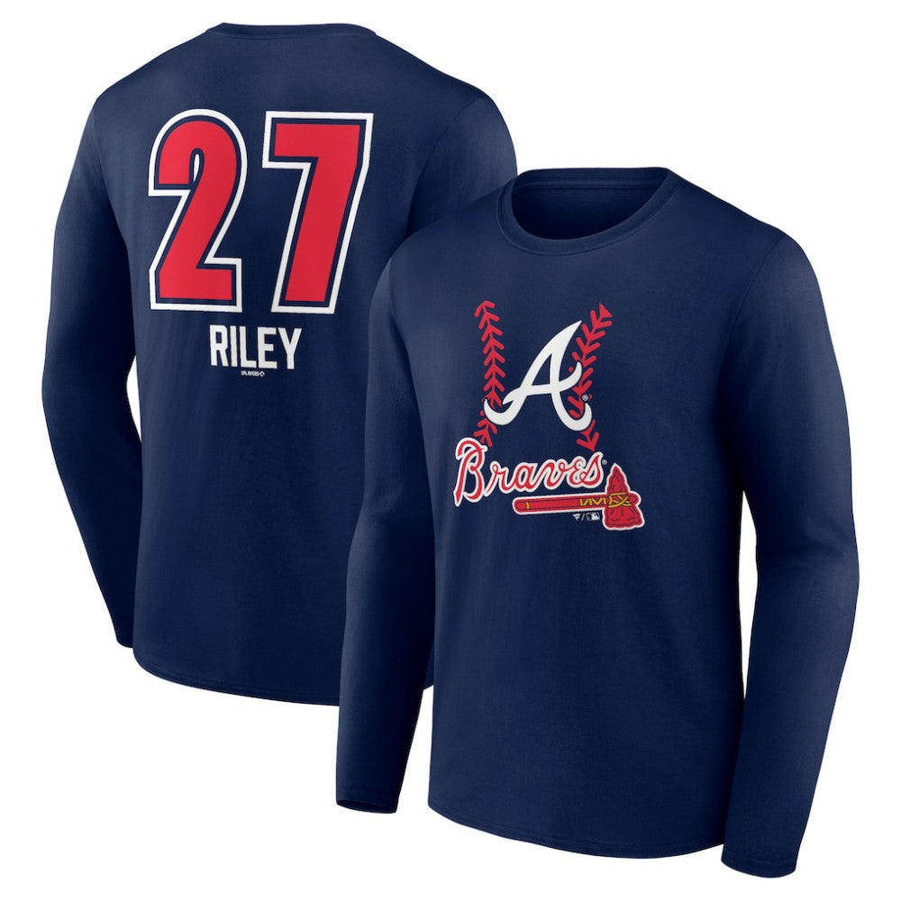 Austin Riley Atlanta Braves Fastball Player Name & Number Long Sleeve T-Shirt Online