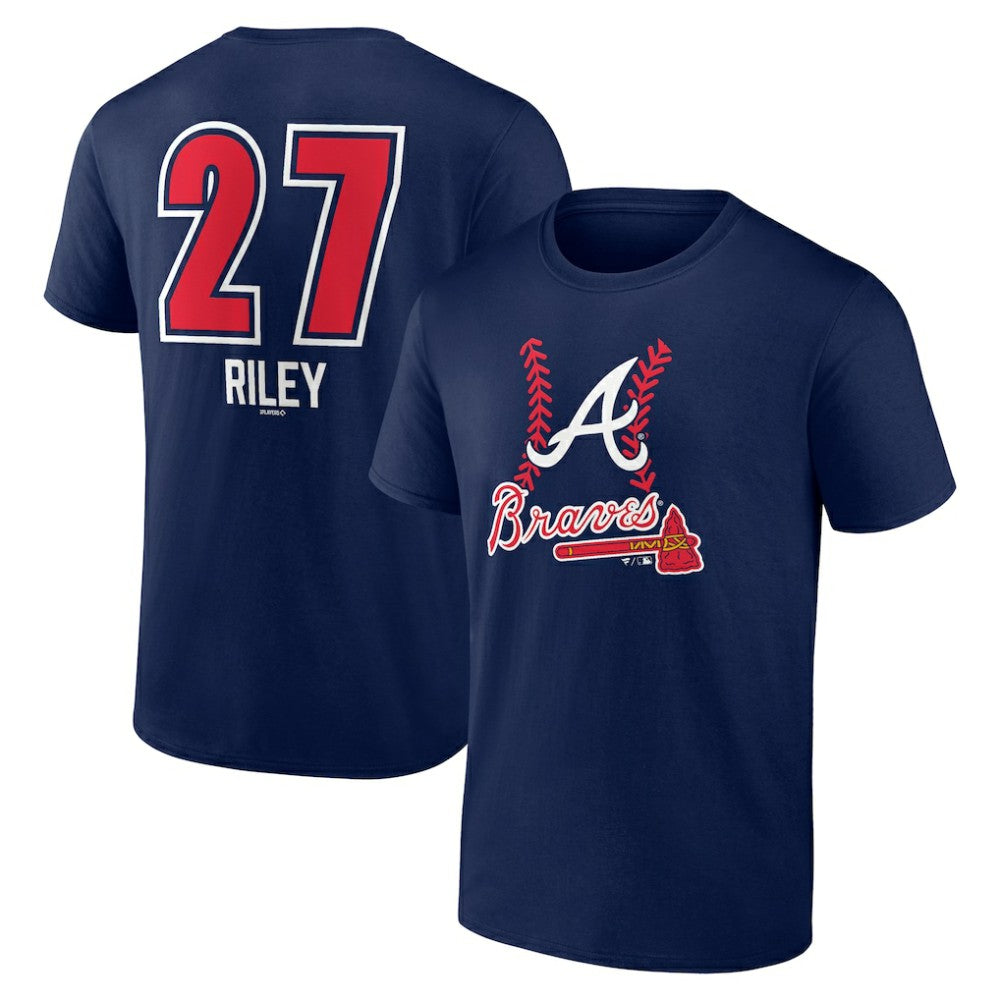 Austin Riley Atlanta Braves Fastball Player Name & Number T-Shirt Sale