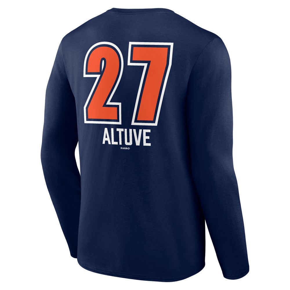 Jose Altuve Houston Astros Fastball Player Name & Number Long Sleeve T-Shirt Near Me