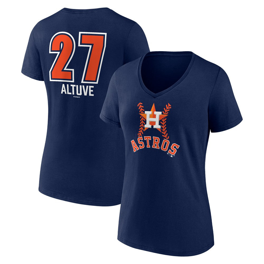 Jose Altuve Houston Astros Women's Fastball Player Name & Number V-Neck T-Shirt Near Me
