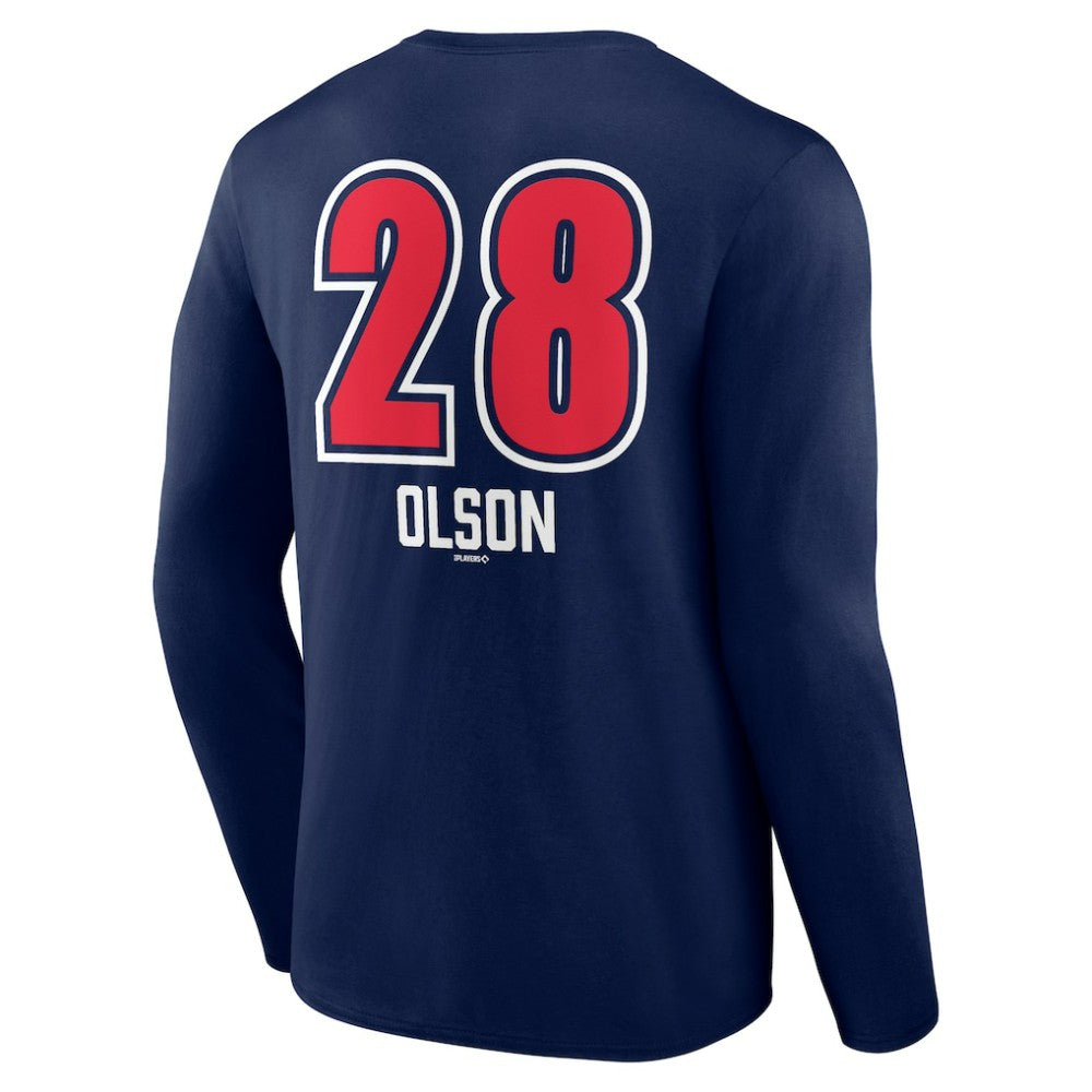Matt Olson Atlanta Braves Fastball Player Name & Number Long Sleeve T-Shirt Near Me