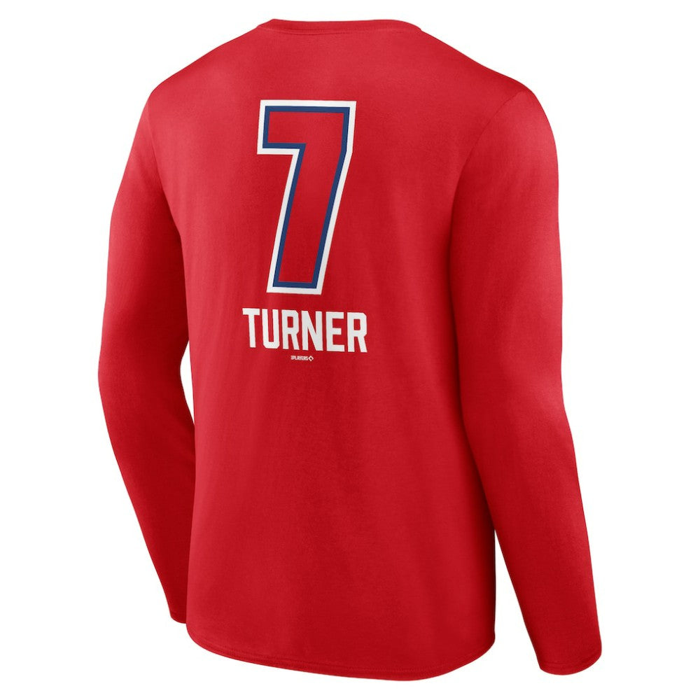 Trea Turner Philadelphia Phillies Fastball Player Name & Number Long Sleeve T-Shirt Discount