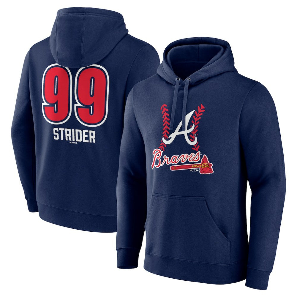 Spencer Strider Atlanta Braves Fastball Player Name & Number Pullover Hoodie for sale