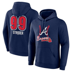 Spencer Strider Atlanta Braves Fastball Player Name & Number Pullover Hoodie for sale