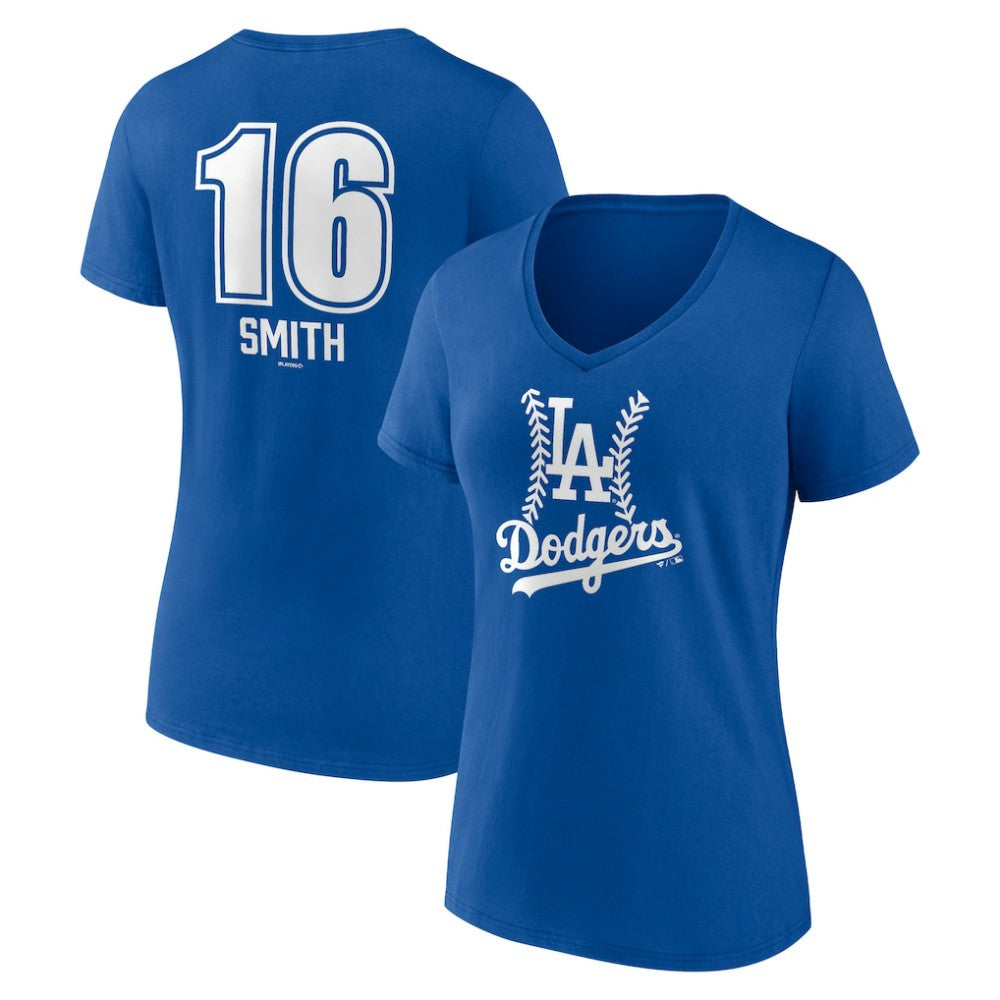 Will Smith Los Angeles Dodgers Women's Fastball Player Name & Number V-Neck T-Shirt for sale