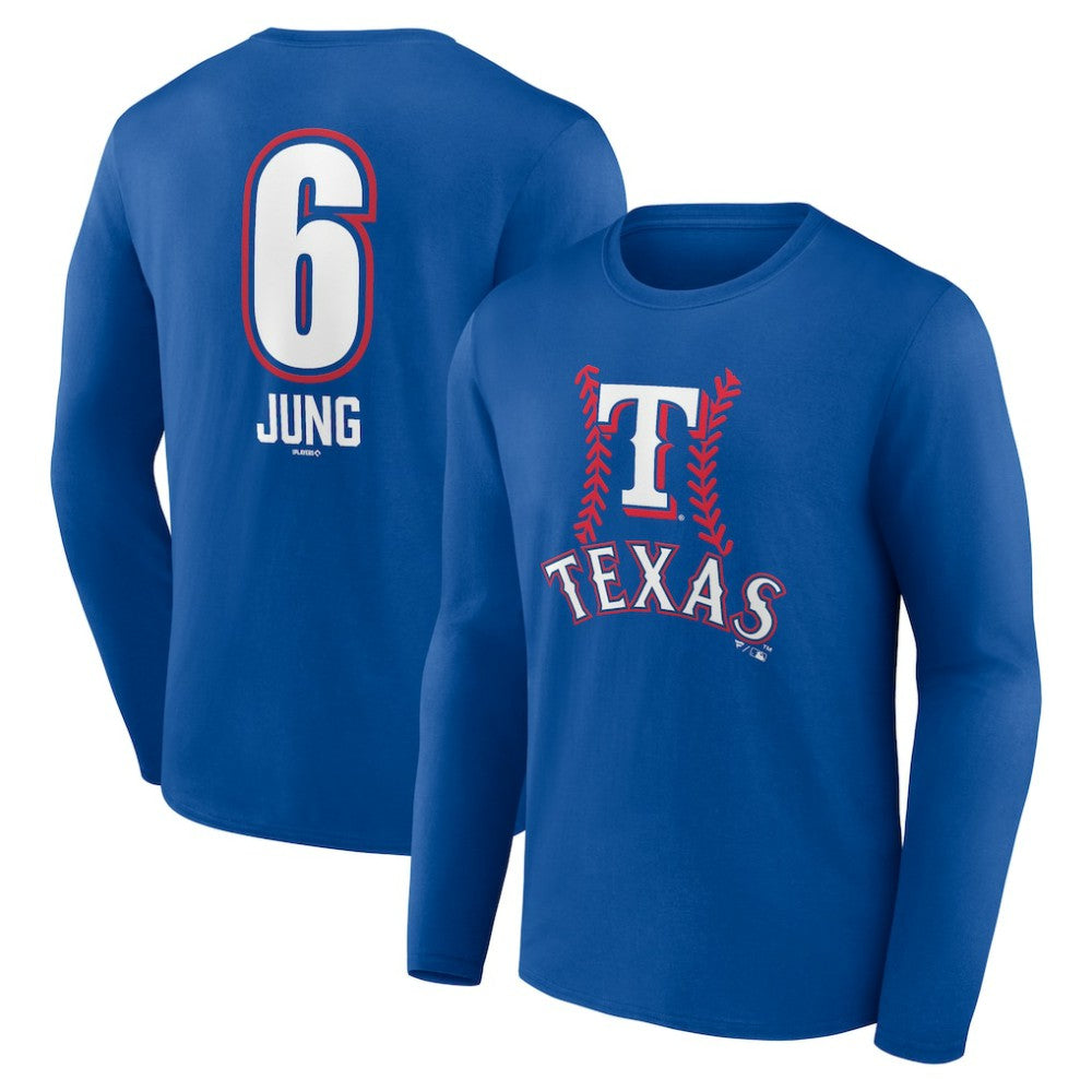 Josh Jung Texas Rangers Fastball Player Name & Number Long Sleeve T-Shirt Sale