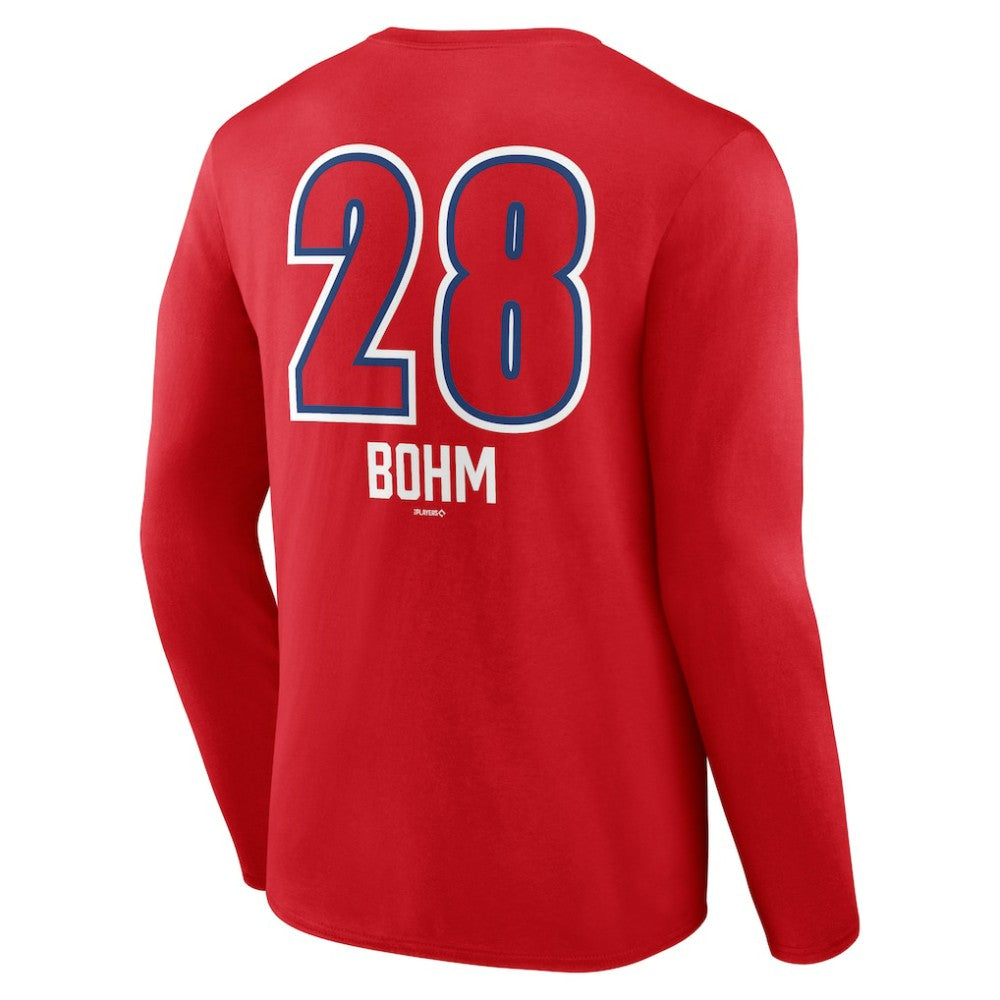 Alec Bohm Philadelphia Phillies Fastball Player Name & Number Long Sleeve T-Shirt Discount