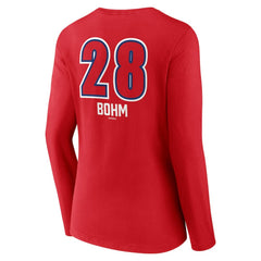 Alec Bohm Philadelphia Phillies Women's Fastball Player Name & Number Long Sleeve V-Neck T-Shirt Online