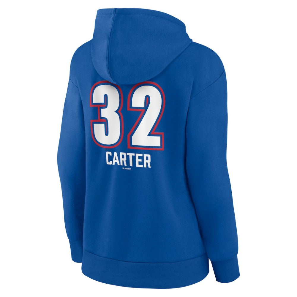 Evan Carter Texas Rangers Women's Fastball Player Name & Number Pullover Hoodie Outlet