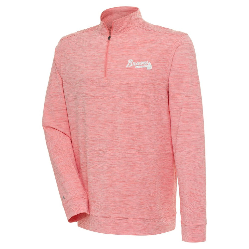 Atlanta Braves Antigua Bright Quarter-Zip Pullover Top Discount