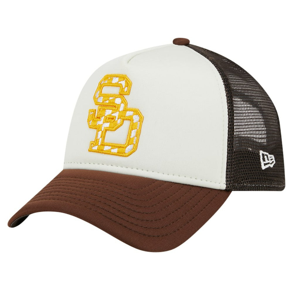 San Diego Padres New Era Checkered Flag A-Frame Trucker 9FORTY Adjustable Hat Online