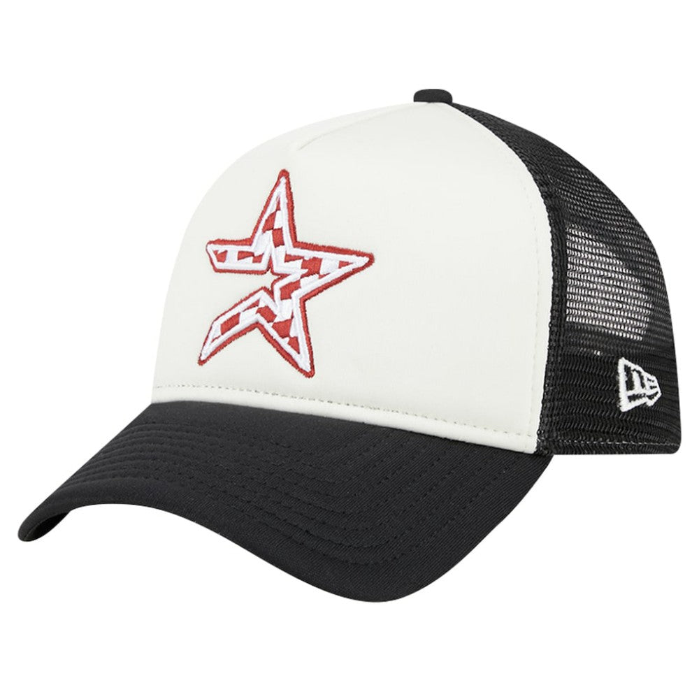 Houston Astros New Era Checkered Flag A-Frame Trucker 9FORTY Adjustable Hat Discount