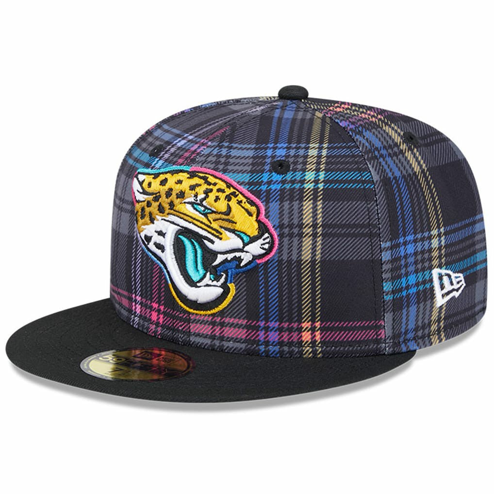 Jacksonville Jaguars New Era 2024 NFL Crucial Catch Plaid 59FIFTY Fitted Hat - Black - NFL