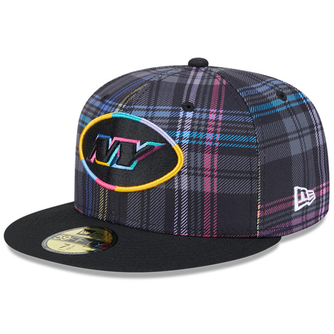 New York Jets New Era 2024 NFL Crucial Catch Plaid 59FIFTY Fitted Hat - Black - NFL