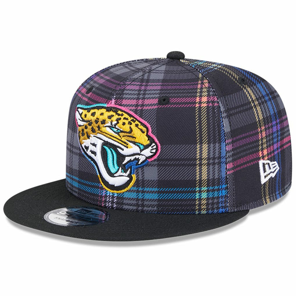Jacksonville Jaguars New Era 2024 NFL Crucial Catch Plaid 9FIFTY Snapback Hat - Black - NFL