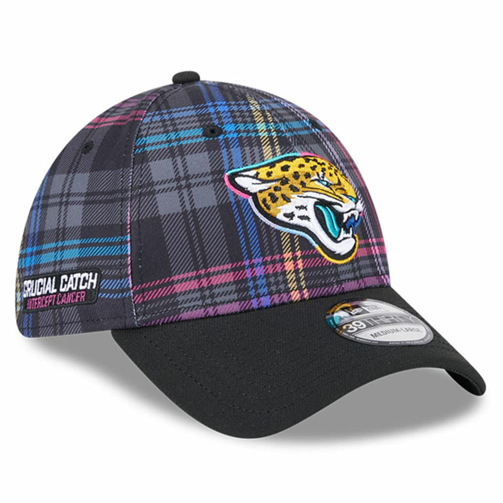 Jacksonville Jaguars New Era 2024 NFL Crucial Catch Plaid 39THIRTY Flex Hat - Black - NFL