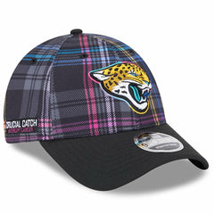 Jacksonville Jaguars New Era 2024 NFL Crucial Catch Plaid 9FORTY Adjustable Hat - Black - NFL