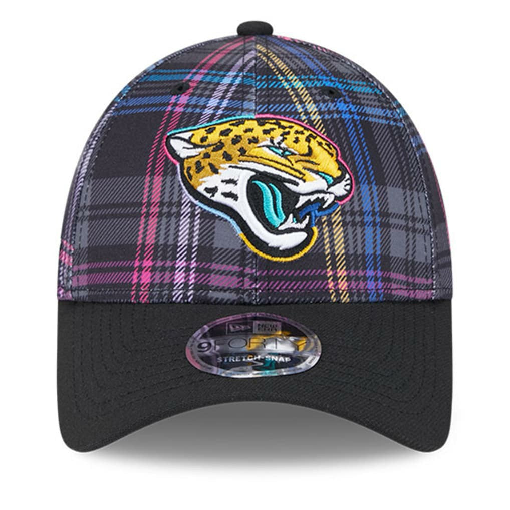 Jacksonville Jaguars New Era 2024 NFL Crucial Catch Plaid 9FORTY Adjustable Hat - Black - NFL