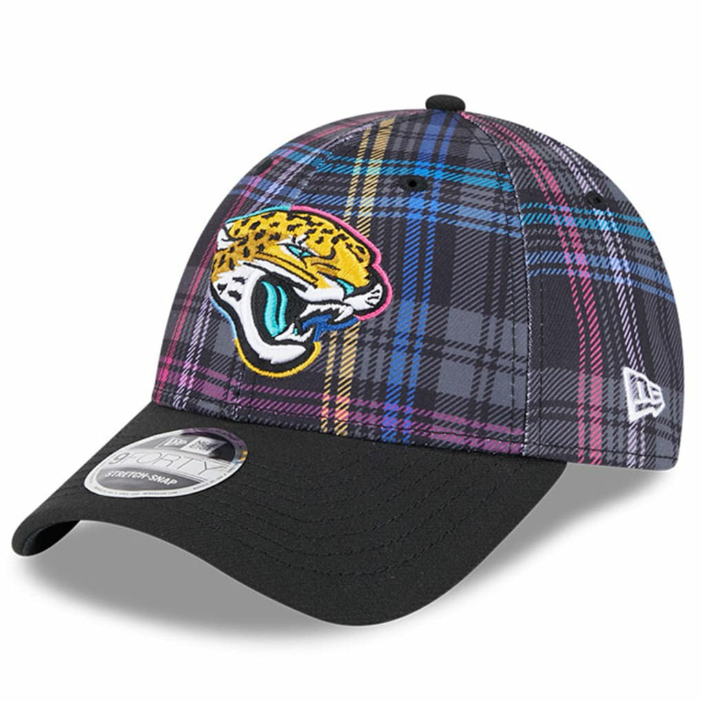 Jacksonville Jaguars New Era 2024 NFL Crucial Catch Plaid 9FORTY Adjustable Hat - Black - NFL