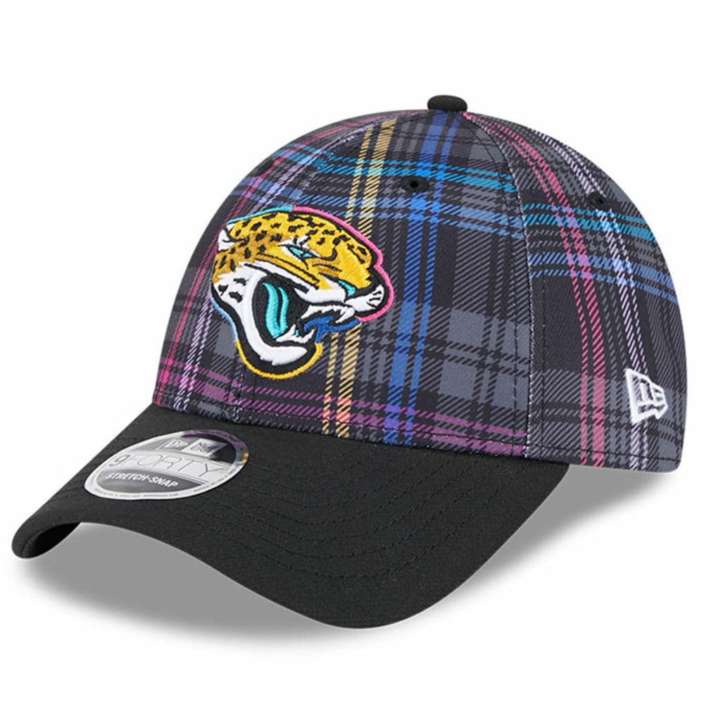 Jacksonville Jaguars New Era 2024 NFL Crucial Catch Plaid 9FORTY Adjustable Hat - Black - NFL
