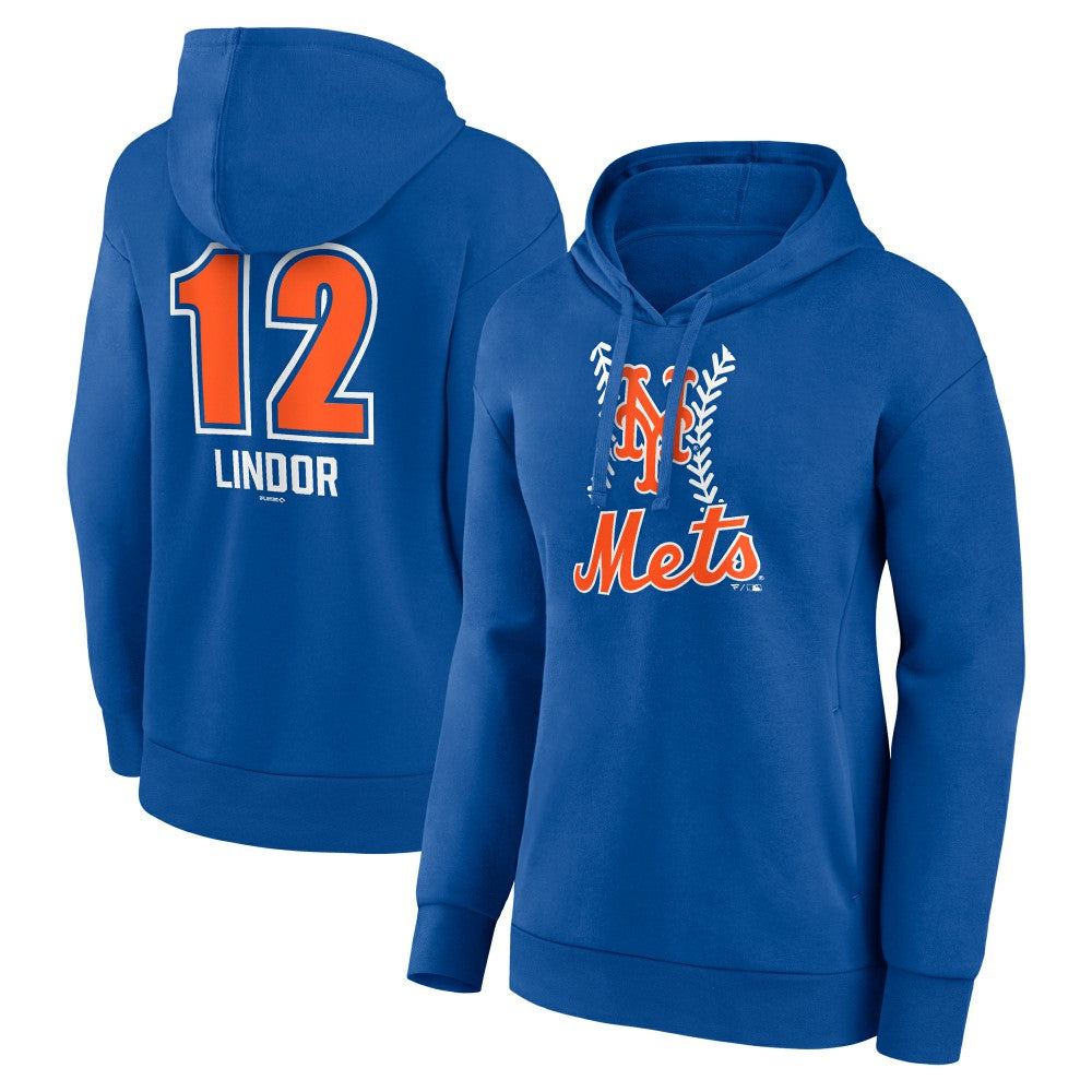 Francisco Lindor New York Mets Women's Fastball Player Name & Number Pullover Hoodie Online
