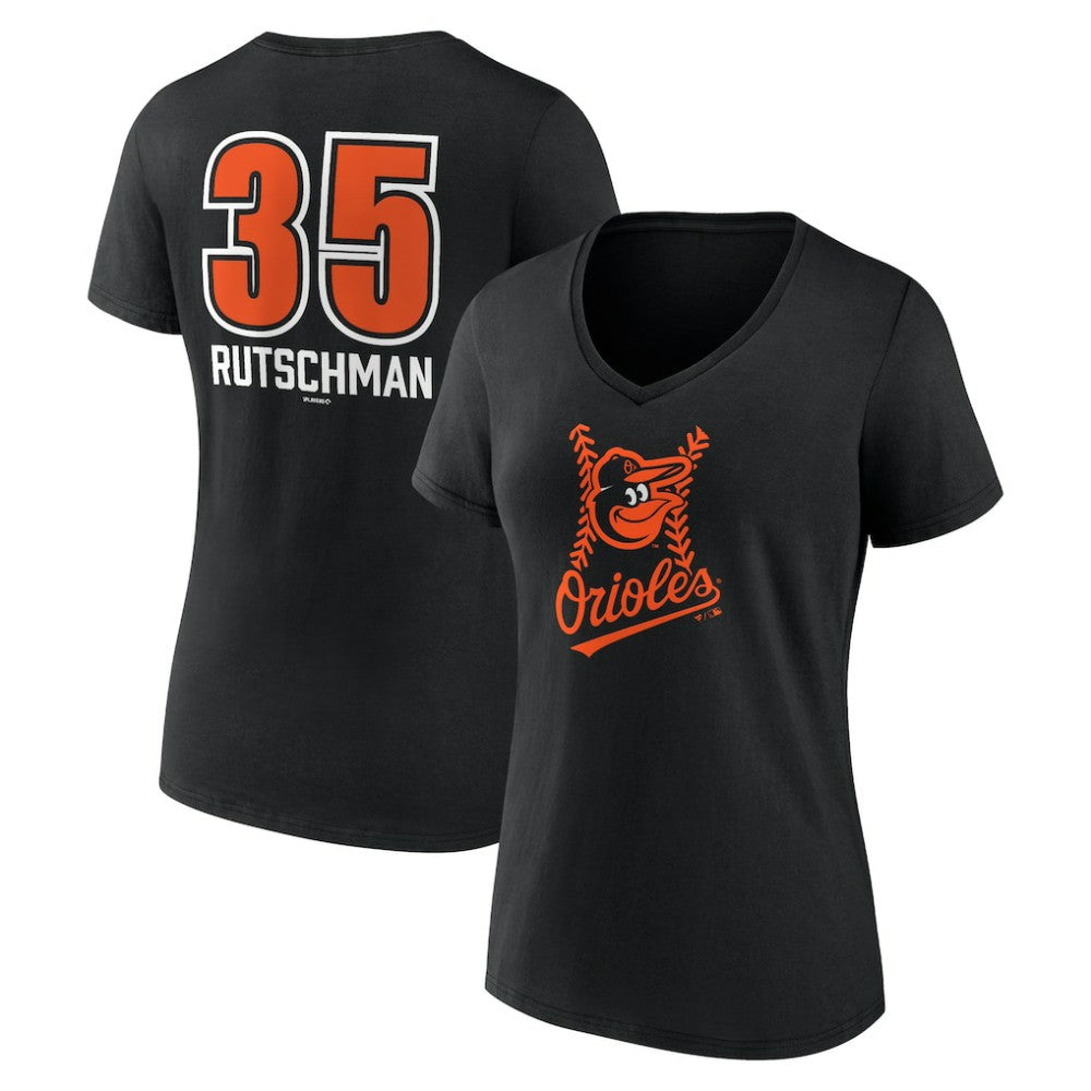 Adley Rutschman Baltimore Orioles Women's Fastball Player Name & Number V-Neck T-Shirt Outlet