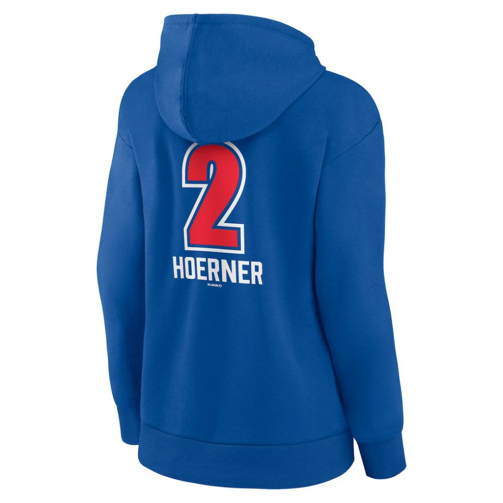 Nico Hoerner Chicago Cubs Women's Fastball Player Name & Number Pullover Hoodie for sale