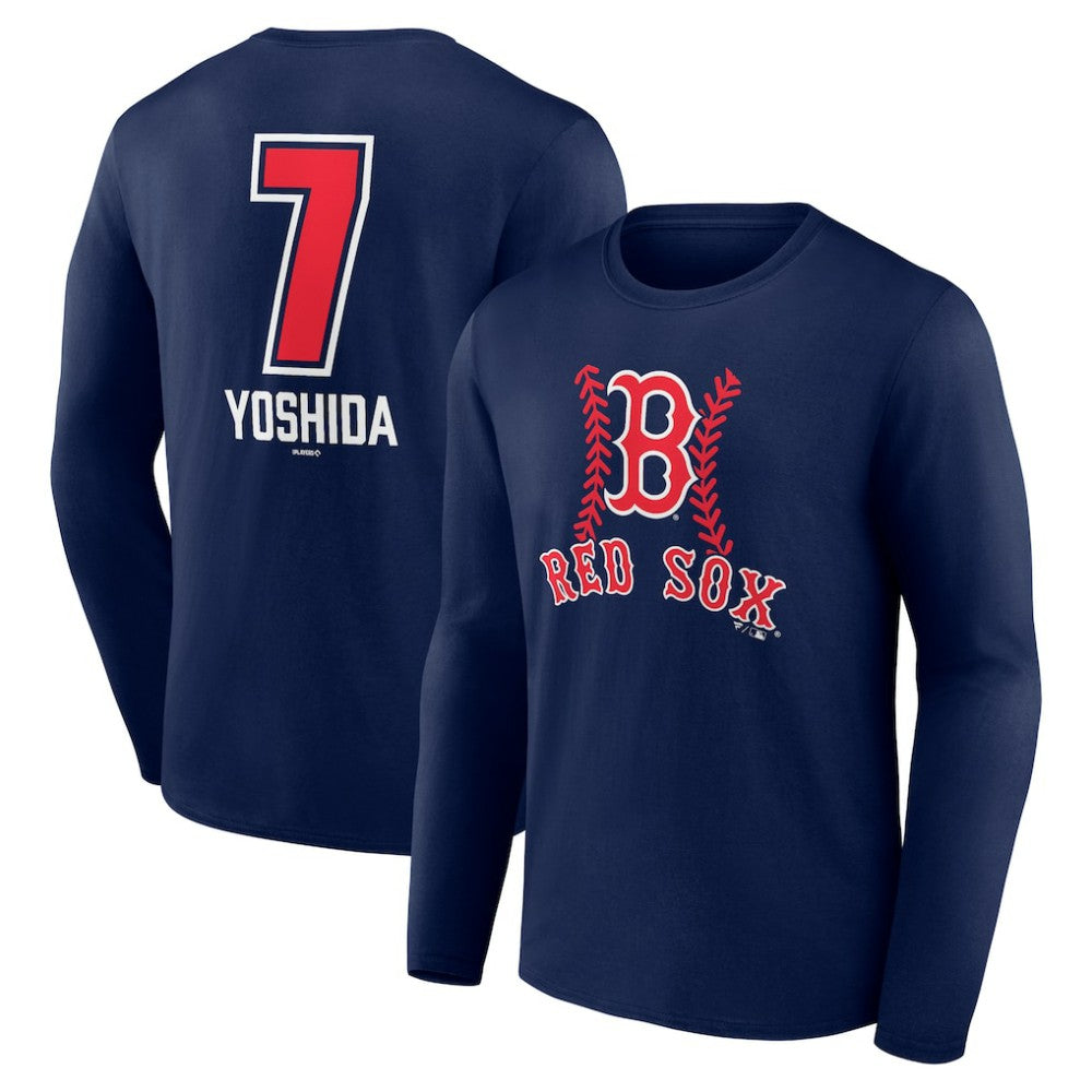 Masataka Yoshida Boston Red Sox Fastball Player Name & Number Long Sleeve T-Shirt Outlet