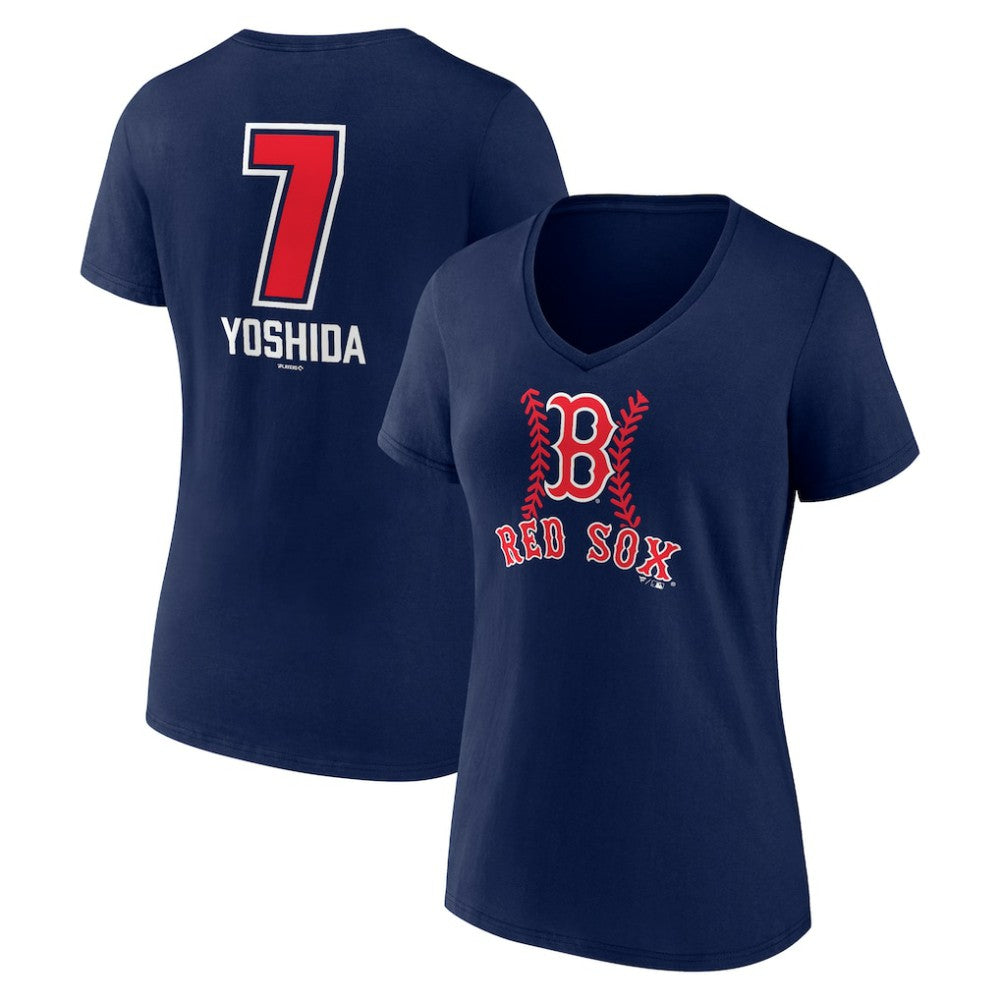 Masataka Yoshida Boston Red Sox Women's Fastball Player Name & Number V-Neck T-Shirt Outlet