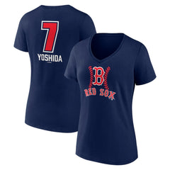 Masataka Yoshida Boston Red Sox Women's Fastball Player Name & Number V-Neck T-Shirt Outlet