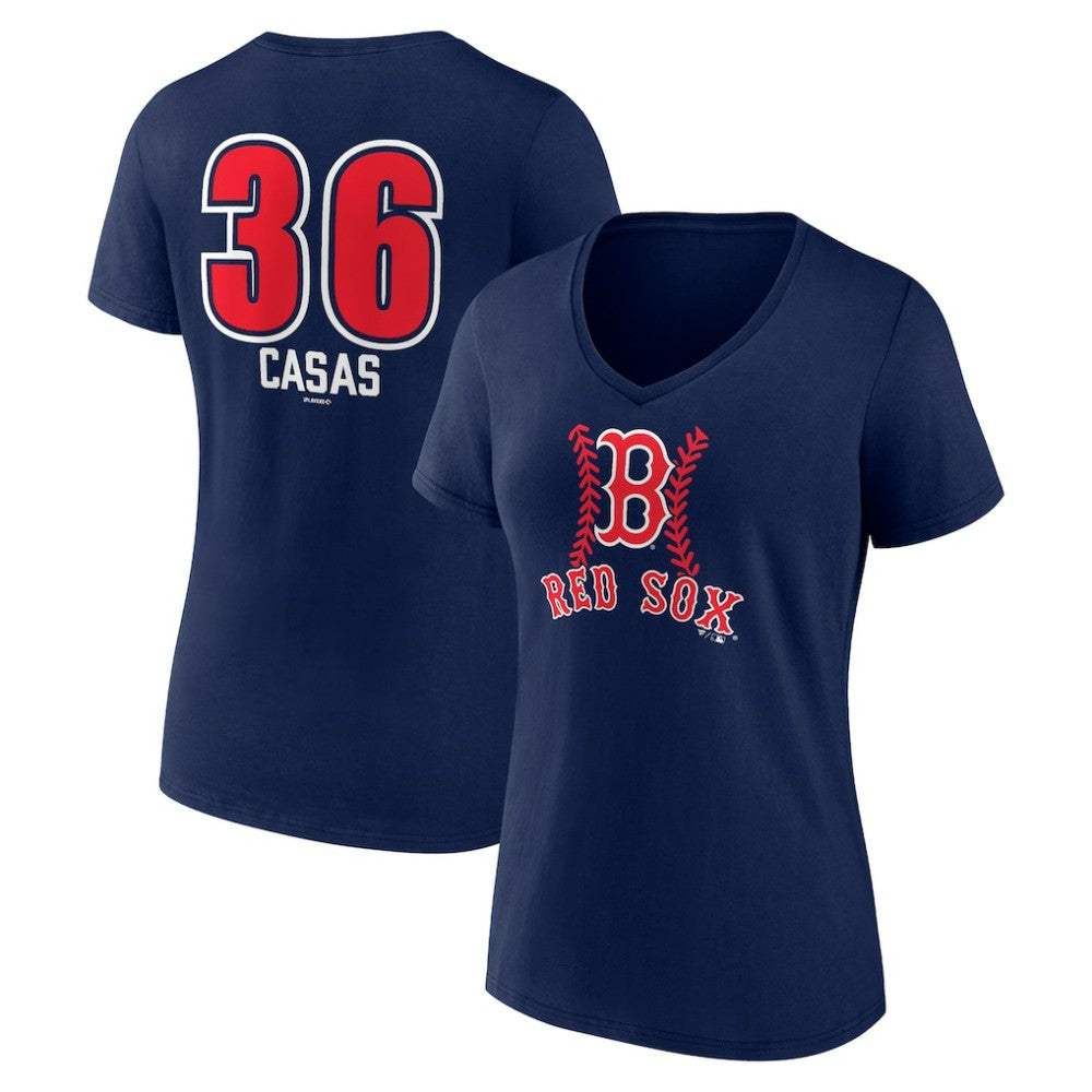 Triston Casas Boston Red Sox Women's Fastball Player Name & Number V-Neck T-Shirt Near Me