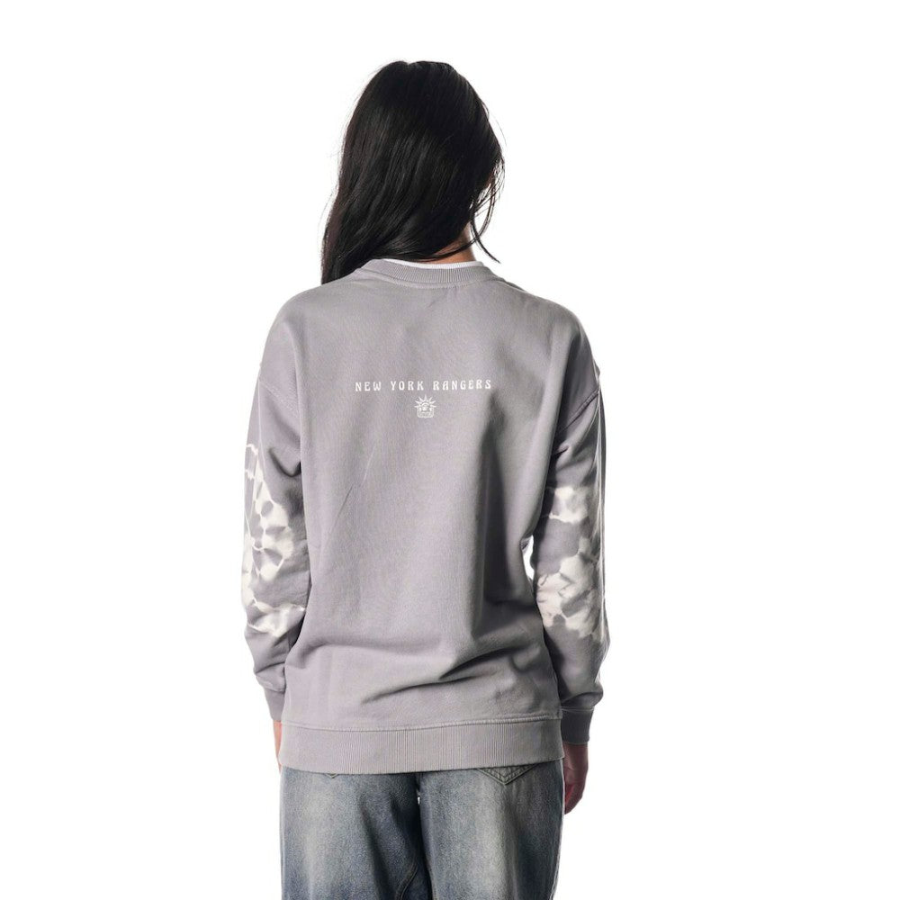 New York Rangers The Wild Collective Unisex Tie-Dye Double Collar Pullover Sweatshirt - Gray | NHL on sale