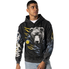 Memphis Grizzlies The Wild Collective Unisex Acid Wash Flame Pullover Hoodie Black