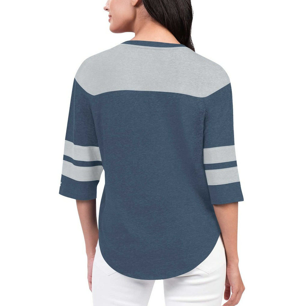 Dallas Cowboys Starter Women's Fullback Tri-Blend 3/4-Sleeve T-Shirt - Navy - NFL