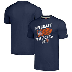 Chicago Bears Homage Unisex 2024 Team Draft Tri-Blend T-Shirt - Heather Navy - NFL