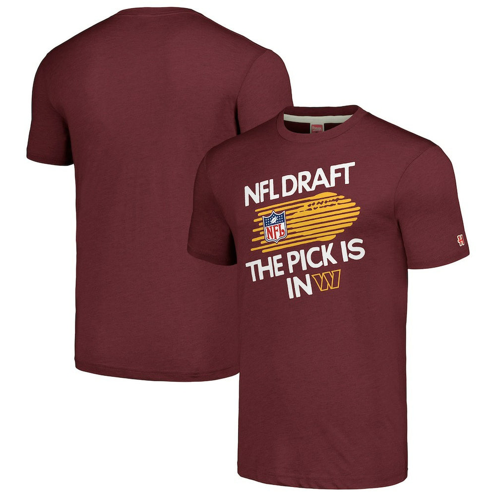 Washington Commanders Homage Unisex 2024 Team Draft Tri-Blend T-Shirt - Heather Burgundy - NFL