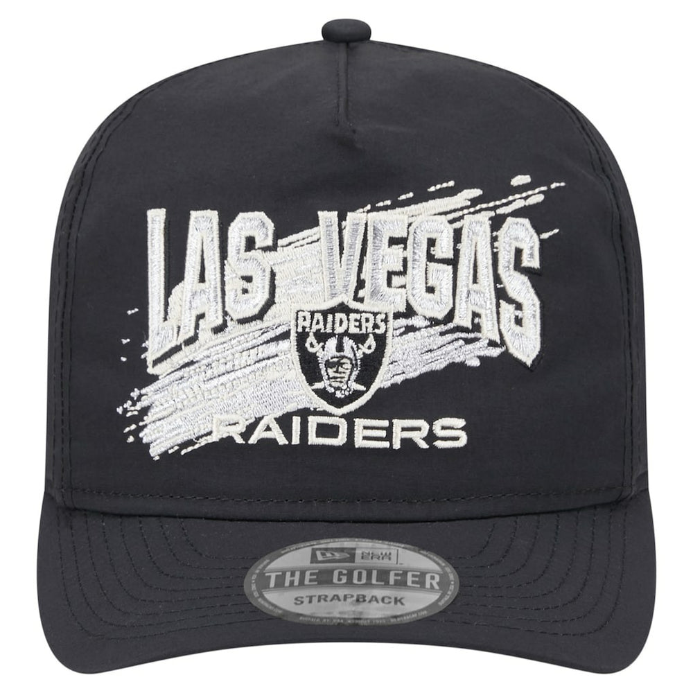 Las Vegas Raiders New Era Throwback Brush Golfer Snapback Hat - Black - NFL