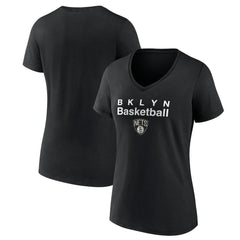 Brooklyn Nets Pick & Roll Coverage V-Neck T-Shirt Black