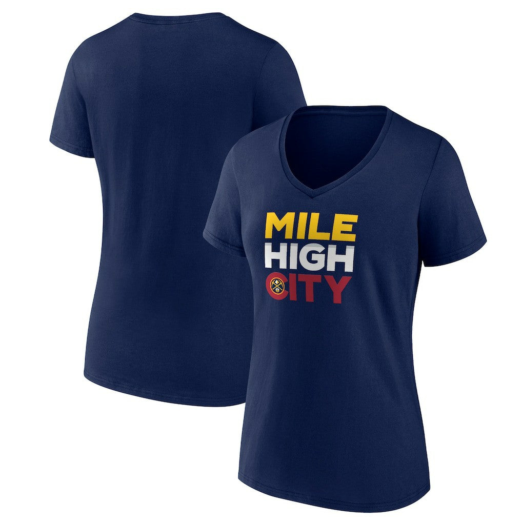 Denver Nuggets Pick & Roll Coverage V-Neck T-Shirt Navy