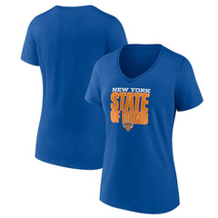 New Era New York Knicks Pick & Roll Coverage V-Neck T-Shirt Blue