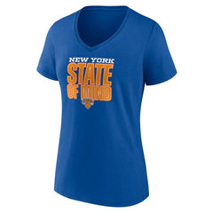 New Era New York Knicks Pick & Roll Coverage V-Neck T-Shirt Blue