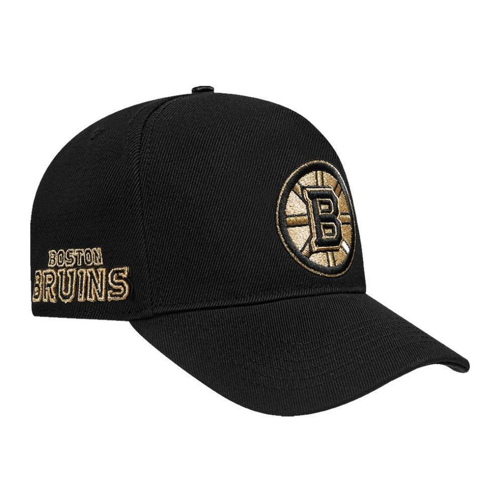 Boston Bruins Pro Standard Metallic Logo Pinch Front Adjustable Hat - Black | NHL near me