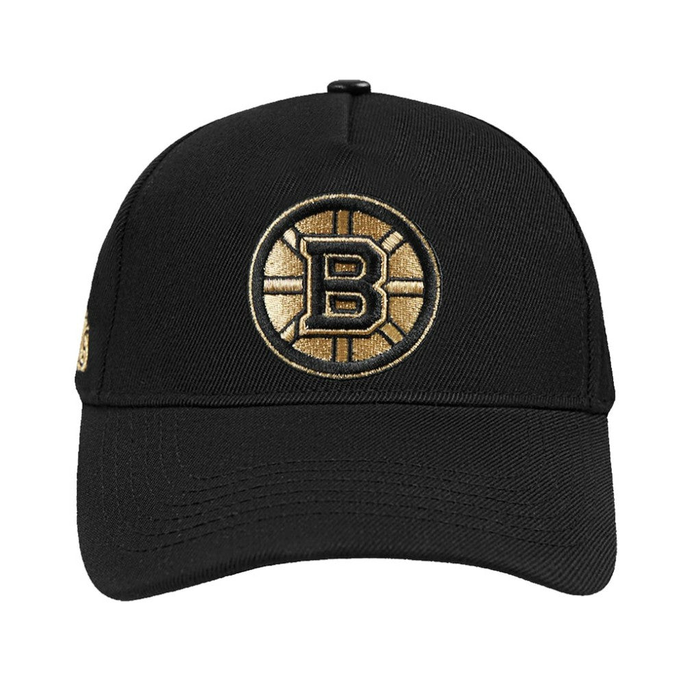 Boston Bruins Pro Standard Metallic Logo Pinch Front Adjustable Hat - Black | NHL near me