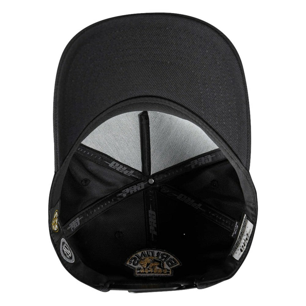 Boston Bruins Pro Standard Metallic Logo Pinch Front Adjustable Hat - Black | NHL near me