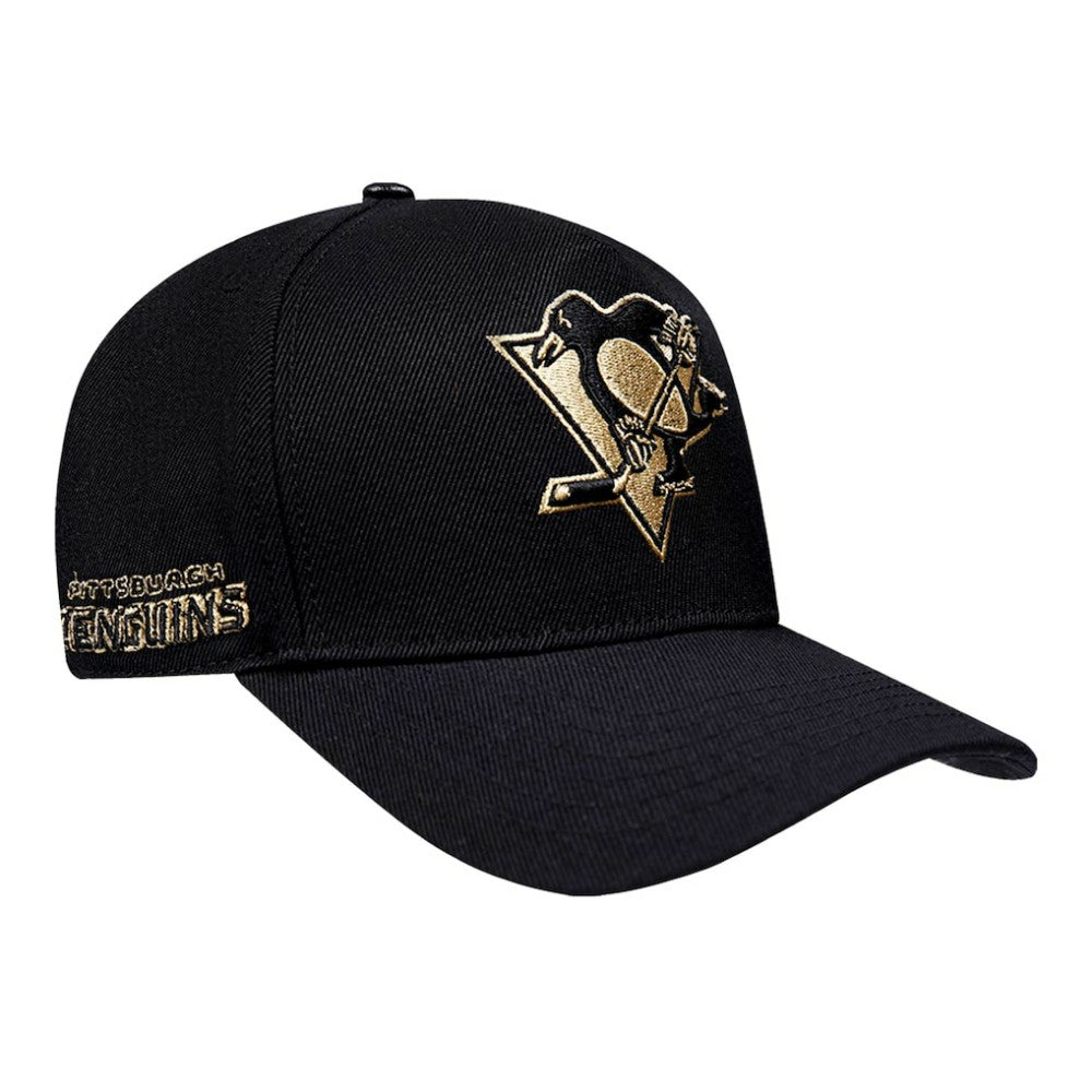 Pittsburgh Penguins Pro Standard Metallic Logo Pinch Front Adjustable Hat - Black | NHL discount