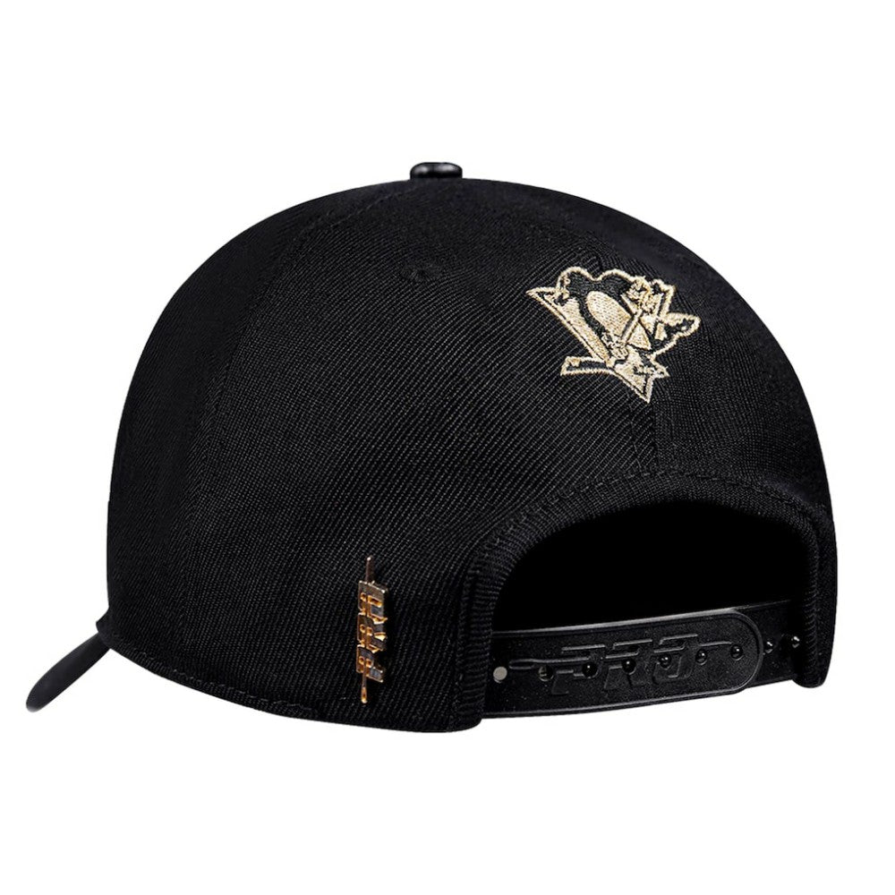 Pittsburgh Penguins Pro Standard Metallic Logo Pinch Front Adjustable Hat - Black | NHL discount