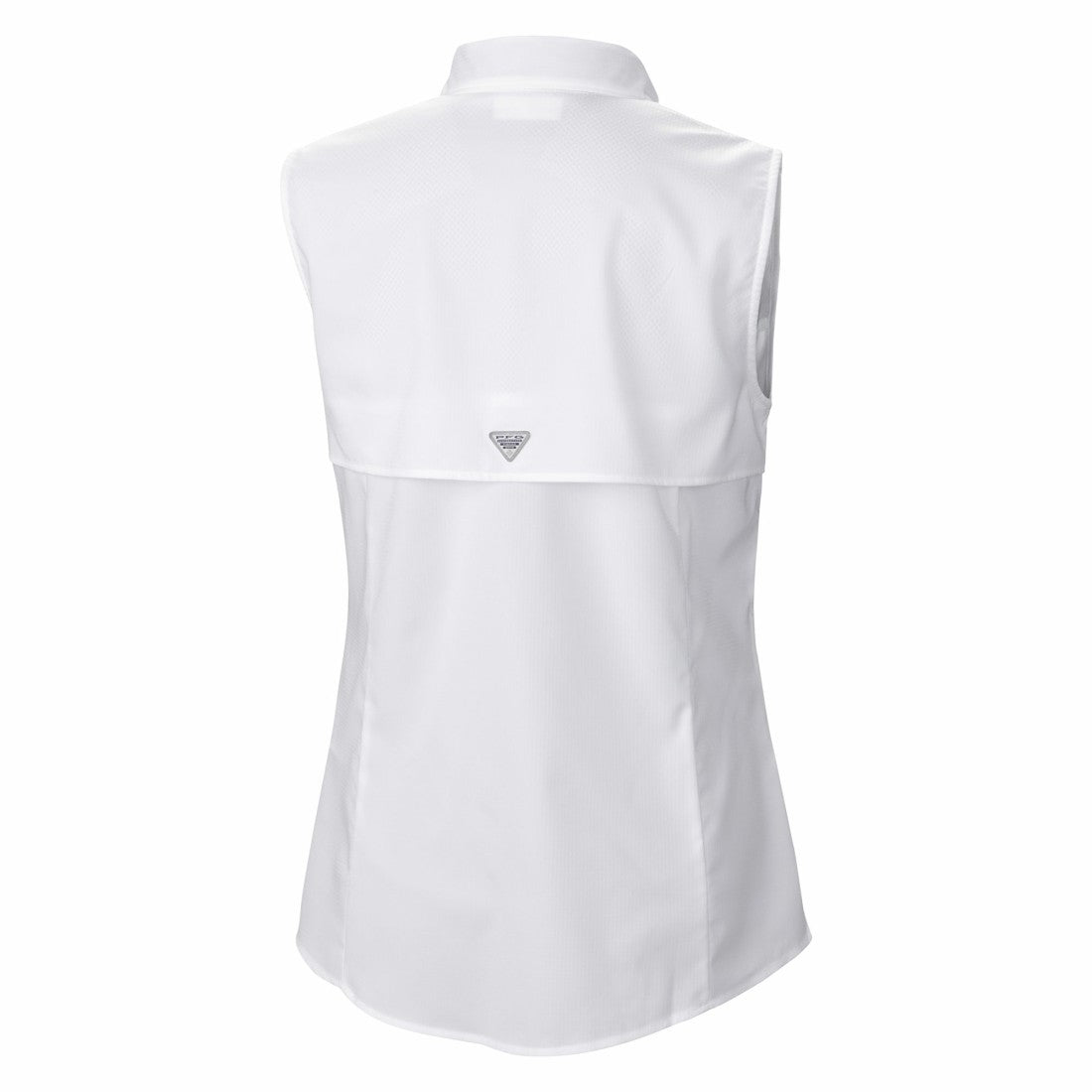 Houston Texans Women's PFG Tamiami Omni-Shade Sleeveless Button-Up Shirt - White - Columbia