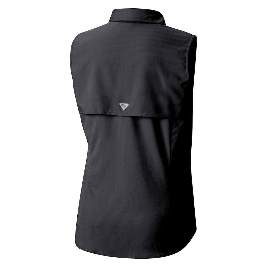 Minnesota Vikings Women's PFG Tamiami Omni-Shade Sleeveless Button-Up Shirt - Black - Columbia
