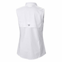 Pittsburgh Steelers Women's PFG Tamiami Omni-Shade Sleeveless Button-Up Shirt - White - Columbia